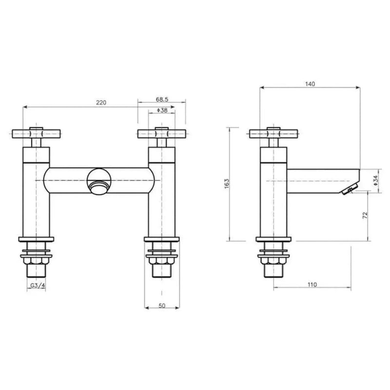 Icare Assist Bathroom Pack with Low Height Bath, Raised Height Toilet and 2 Tap Hole Vanity Unit
