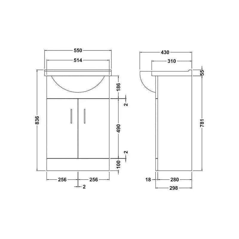 Icare Assist Bathroom Pack with Low Height Bath, Raised Height Toilet and 2 Tap Hole Vanity Unit