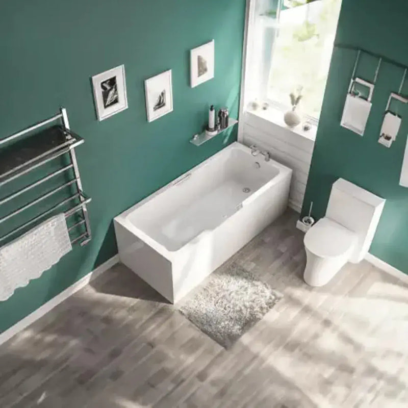 Icare Assist Bathroom Pack with Low Height Bath, Raised Height Toilet and 2 Tap Hole Vanity Unit