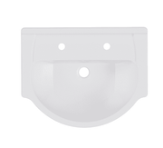 Icare Bathroom Pack with Comfort Height Toilet, Grab Rails & 2 Tap Hole Vanity - Push Button Cistern