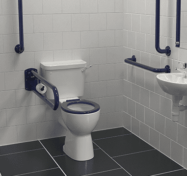 Icare Disabled Close Coupled Raised Height Toilet, Lever /Push button Cistern