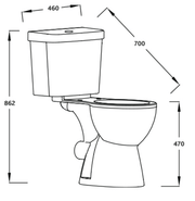 Icare Disabled Close Coupled Raised Height Toilet & Soft Close Seat