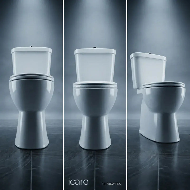 Icare Disabled Close Coupled Raised Height Toilet & Soft Close Seat