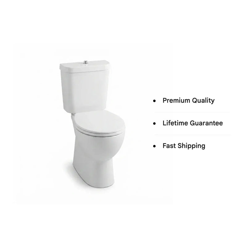 Icare Disabled Close Coupled Raised Height Toilet with Extra Long Pan & Soft Close Seat