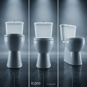 Icare Disabled Close Coupled Raised Height Toilet with Extra Long Pan & Soft Close Seat