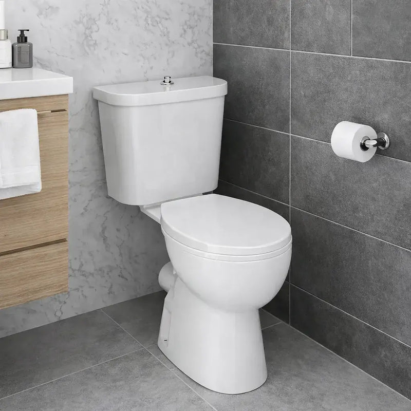 Icare Disabled Close Coupled Raised Height Toilet with Extra Long Pan & Soft Close Seat
