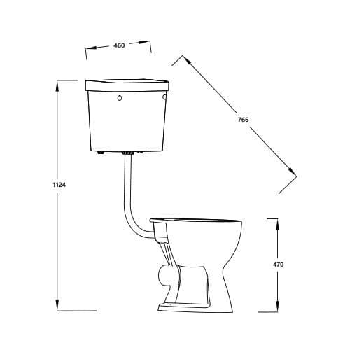 Icare Disabled Low Level Raised Height Toilet Including Seat