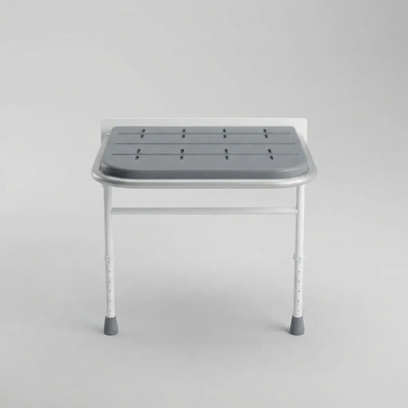 iCare Folding Shower Seat with Legs - White & Grey