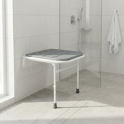 iCare Folding Shower Seat with Legs - White & Grey