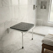 iCare Folding Shower Seat with Legs - White & Grey