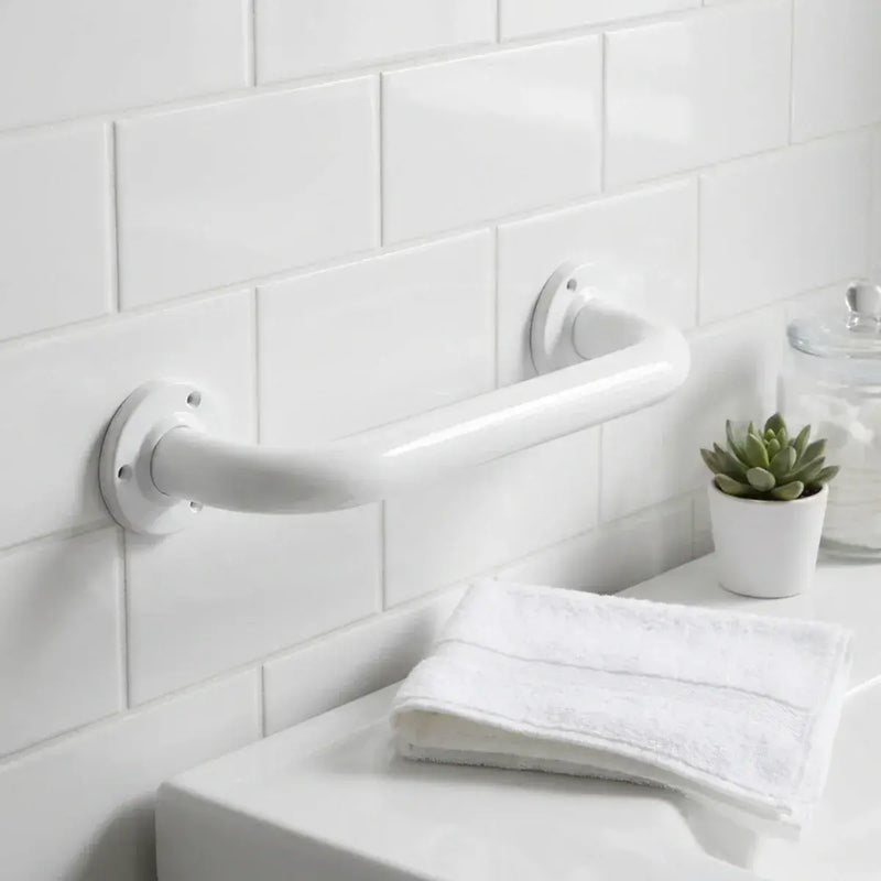Icare Straight 300mm Grab Rail, Gloss White - Stainless Steel