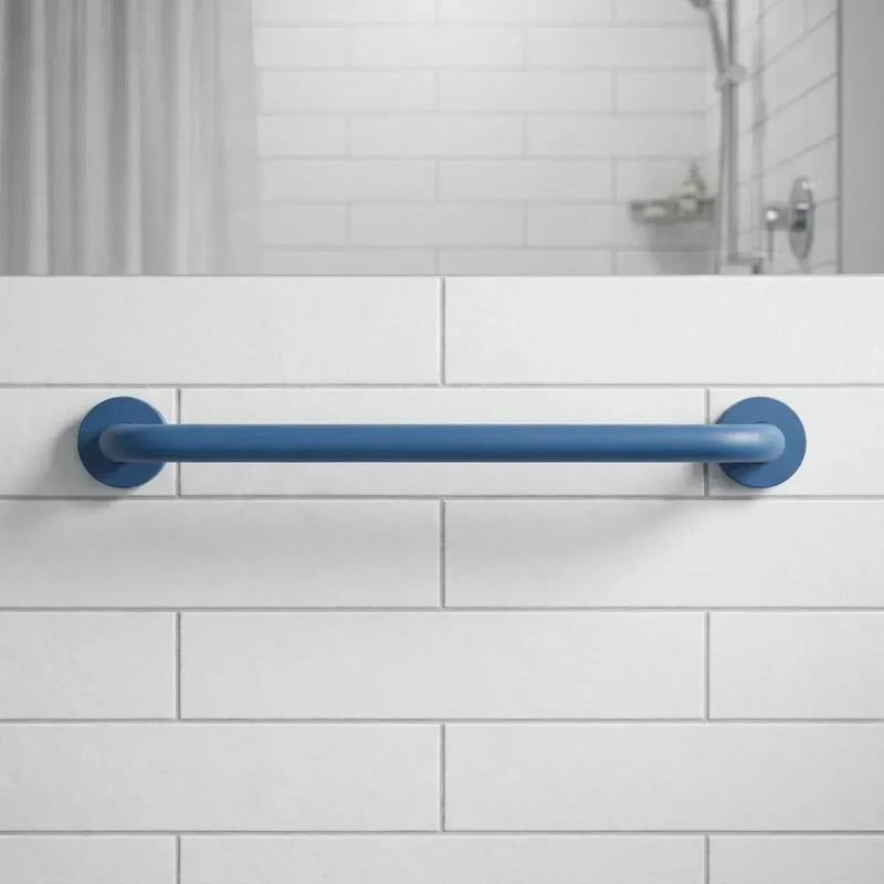 Icare Straight 600mm Grab Rail, Blue - Stainless Steel
