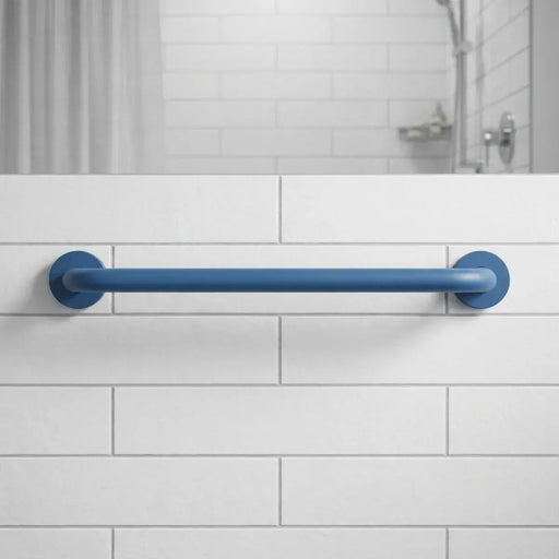 Icare Straight 600mm Grab Rail, Blue - Stainless Steel