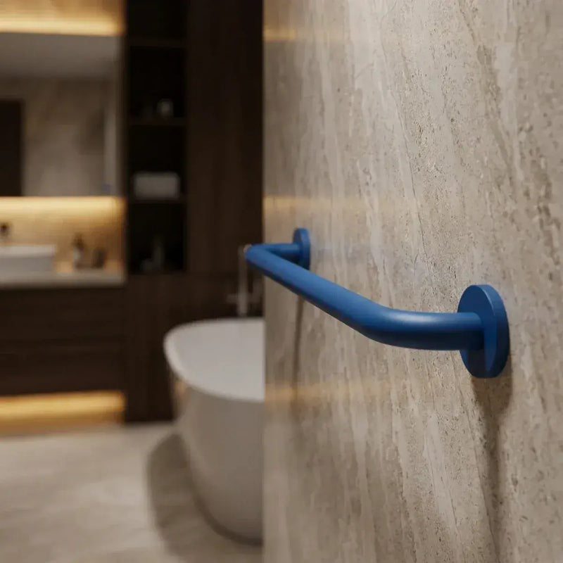 Icare Straight 600mm Grab Rail, Blue - Stainless Steel