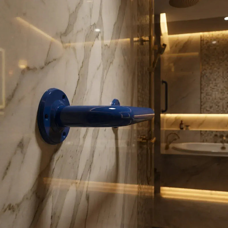 Icare Straight 600mm Grab Rail, Blue - Stainless Steel