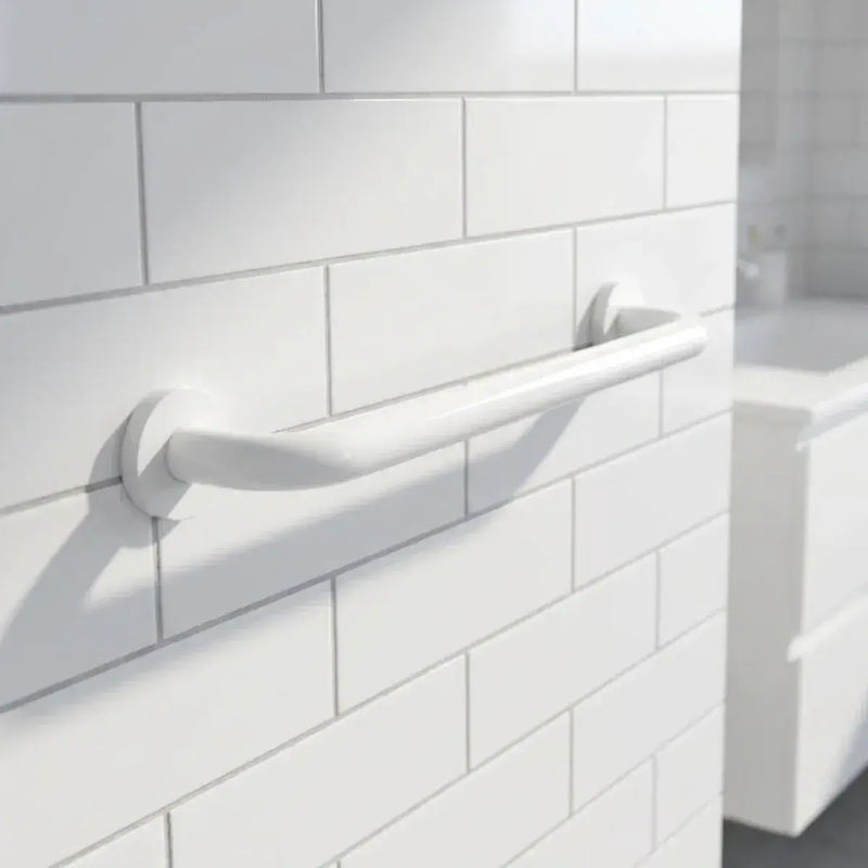 Icare Straight 600mm Grab Rail, Gloss White - Stainless Steel