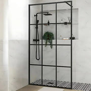 Icon Plus 1000mm Black Framed Wetroom Panel
