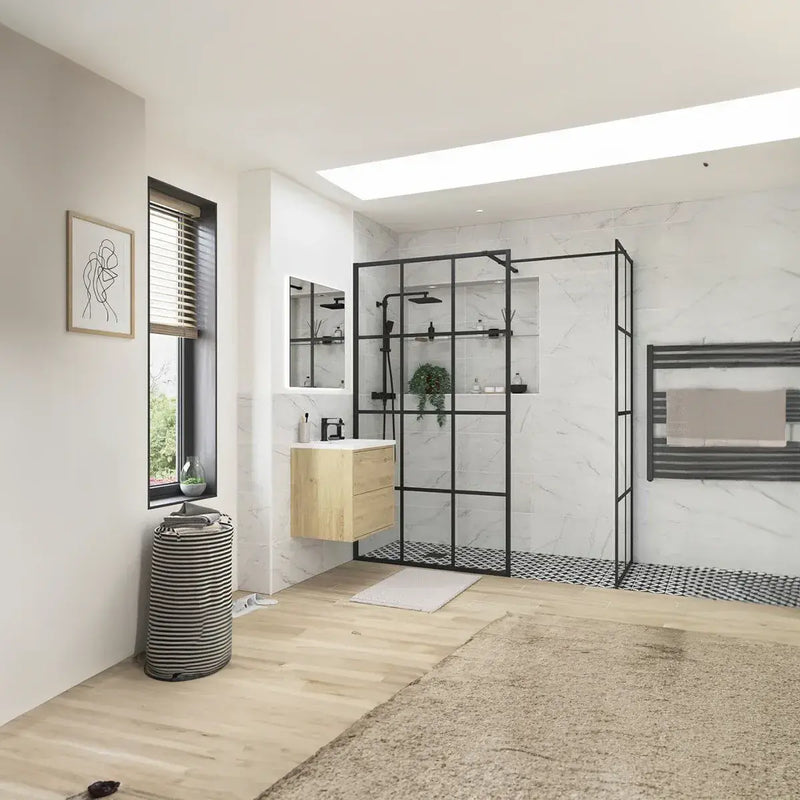 Icon Plus 1000mm Black Framed Wetroom Panel