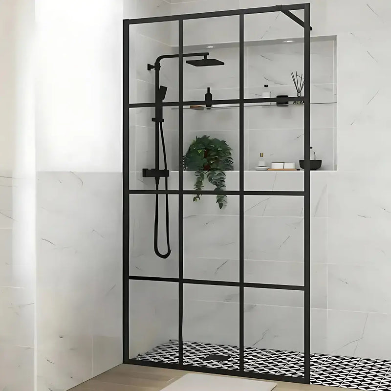 Icon Plus 1200mm Black Framed Wetroom Panel