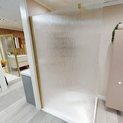 Iconplus Fluted Brushed Brass 1000mm Walk in Shower Screen, Optional Side Panel