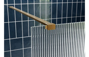 Iconplus Fluted Brushed Brass 900mm Walk in Shower Screen, Optional Side Panel
