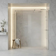 Iconplus Fluted Chrome 1000mm Walk in Shower Screen, Optional Side Panel