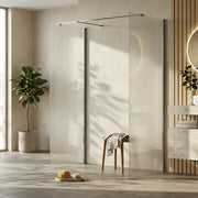 Iconplus Fluted Chrome 1000mm Walk in Shower Screen, Optional Side Panel
