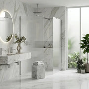 Iconplus Fluted Chrome 1000mm Walk in Shower Screen, Optional Side Panel