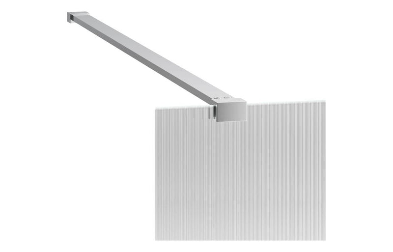 Iconplus Fluted Chrome 1000mm Walk in Shower Screen, Optional Side Panel