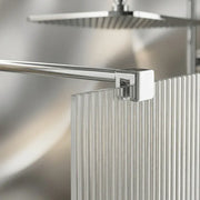 Iconplus Fluted Chrome 1200mm Walk in Shower Screen, Optional Side Panel
