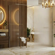 Iconplus Fluted Chrome 1200mm Walk in Shower Screen, Optional Side Panel