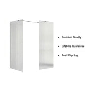 Iconplus Fluted Chrome 900mm Walk in Shower Screen, Optional Side Panel