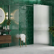 Iconplus Fluted Chrome 900mm Walk in Shower Screen, Optional Side Panel