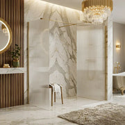 Iconplus Fluted Chrome 900mm Walk in Shower Screen, Optional Side Panel