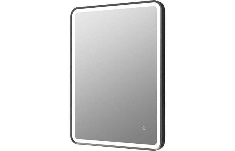 Kniveton 600mm Rectangle Front-Lit LED Mirror - Matt Black
