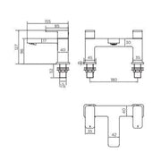 L Shape Shower Bath Pack with Toilet, 2 Door Basin Unit, Taps and Shower