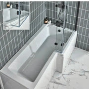 L Shape Shower Bath Pack with Toilet, 2 Door Basin Unit, Taps and Shower