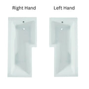 L Shaped Bath Vanity Pack with Black Taps, Dual Head Shower & Accessories