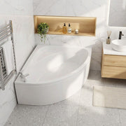 Lagune Corner Bath, 1350 x 1350mm, White, Includes Optional Panel & Legs/Fixings
