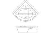 Lagune Corner Bath, 1350 x 1350mm, White, Includes Optional Panel & Legs/Fixings