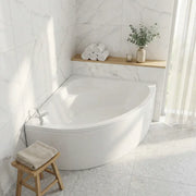 Lagune Corner Bath, 1350 x 1350mm, White, Includes Optional Panel & Legs/Fixings