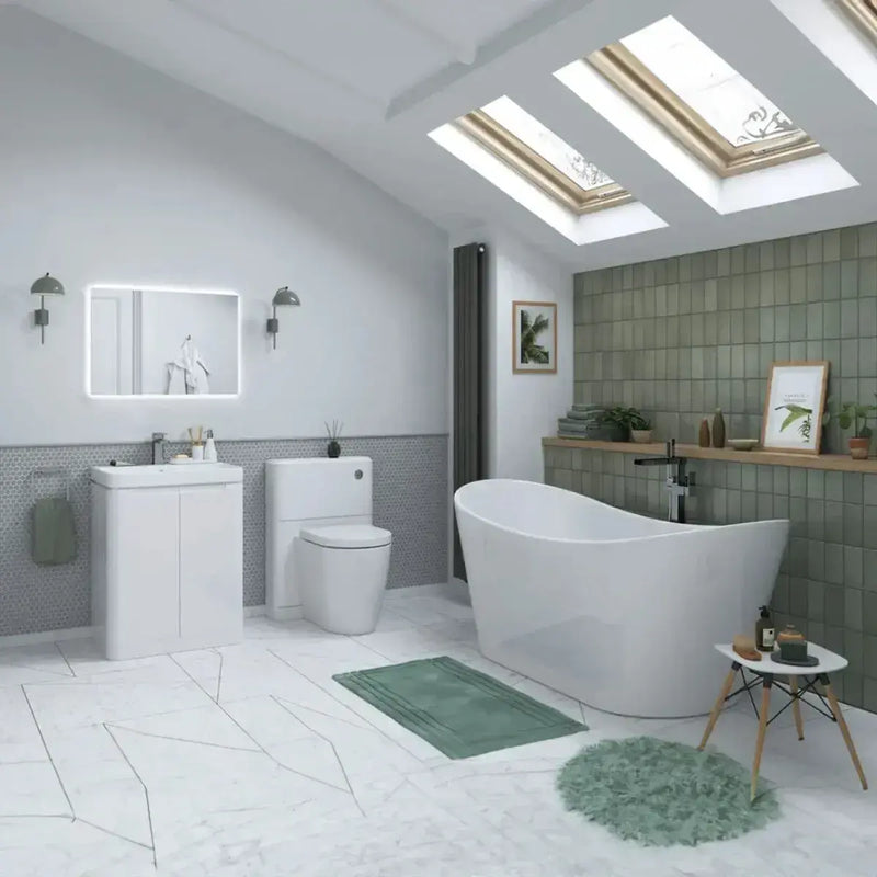 Lagune Corner Bath Pack with Toilet, 2 Door Basin Unit and Taps