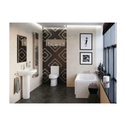 Lagune Corner Bath with Bath Screen Pack, Toilet, Basin, Tap and Mixer Shower