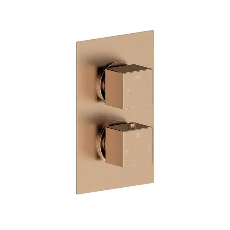 Land Square Concealed Shower Valve & Kit Pack 1 - Brushed Bronze