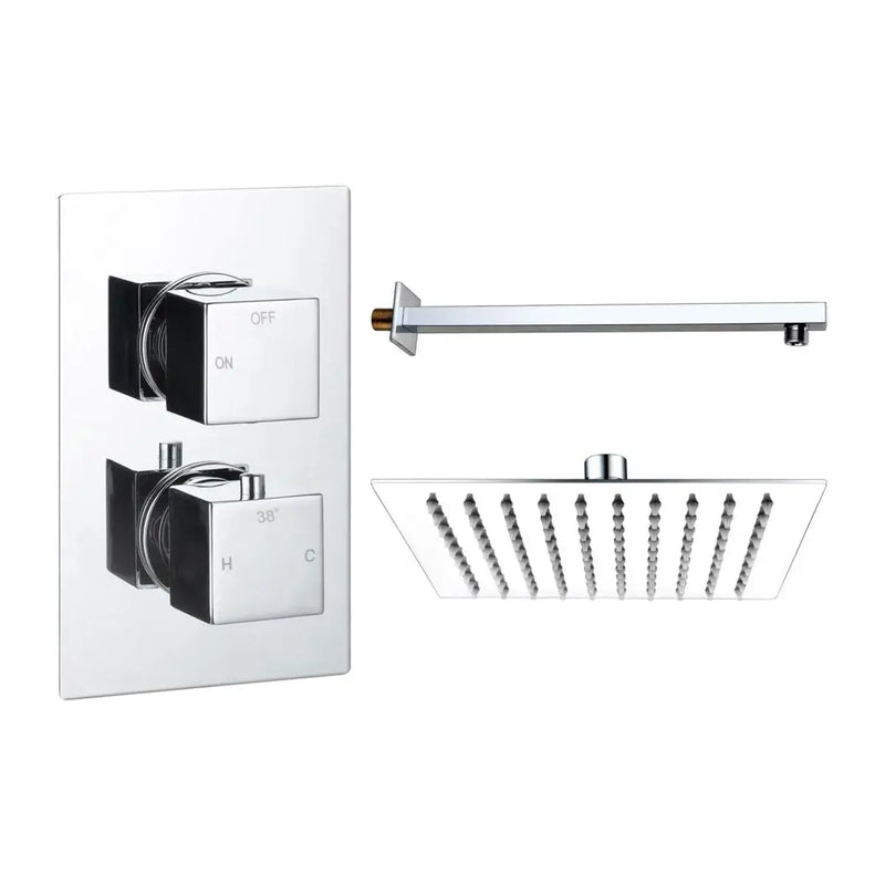 Land Square Concealed Shower Valve & Kit Pack 1 - Chrome