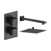 Land Square Concealed Shower Valve & Kit Pack 1 - Matt Black