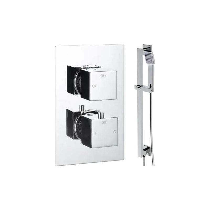 Land Square Concealed Shower Valve & Kit Pack 2 - Chrome
