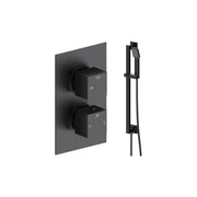 Land Square Concealed Shower Valve & Kit Pack 2 - Matt Black