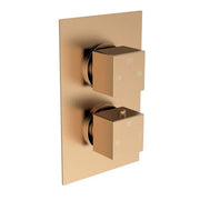 Land Square Concealed Shower Valve & Kit Pack 3 - Brushed Bronze