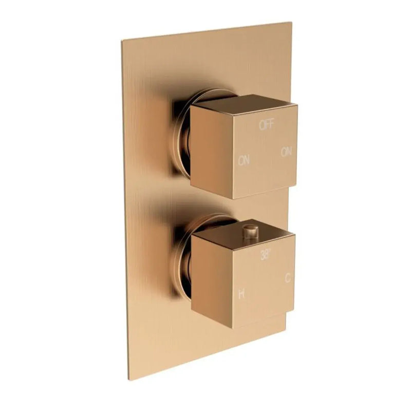 Land Square Concealed Shower Valve & Kit Pack 3 - Brushed Bronze